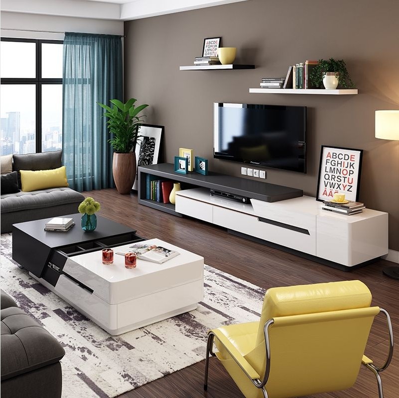2_K-STAR-Modern-Minimalist-White-Painted-Coffee-Table-Fashion-Wood-Grain-Stretchable-Living-Room-Coffee-Table